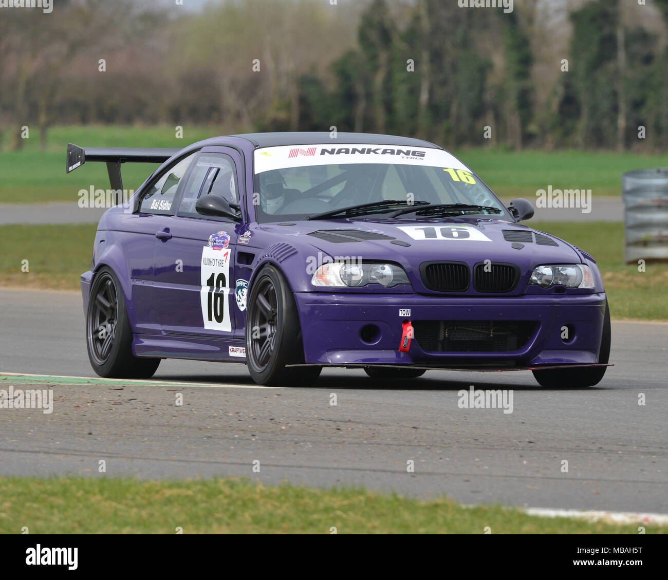 Snetterton Rennstrecke, Snetterton, Norfolk, England, Samstag, 7. April 2018. Bal Sidhu, BMW M3 E46, in der Classic Sports Car Club, CSCC, N Stockfoto