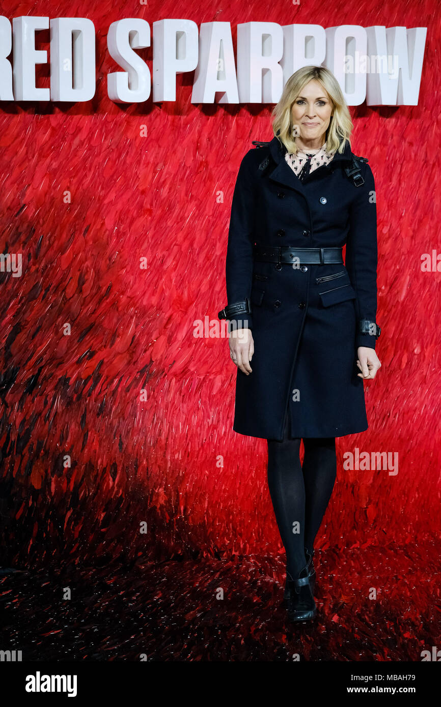 Jenni Falconer auf europäischer Premiere von Red Sparrow am Montag, 19. Februar 2018 VUE West End, London statt. Im Bild: Jenni Falconer. Stockfoto