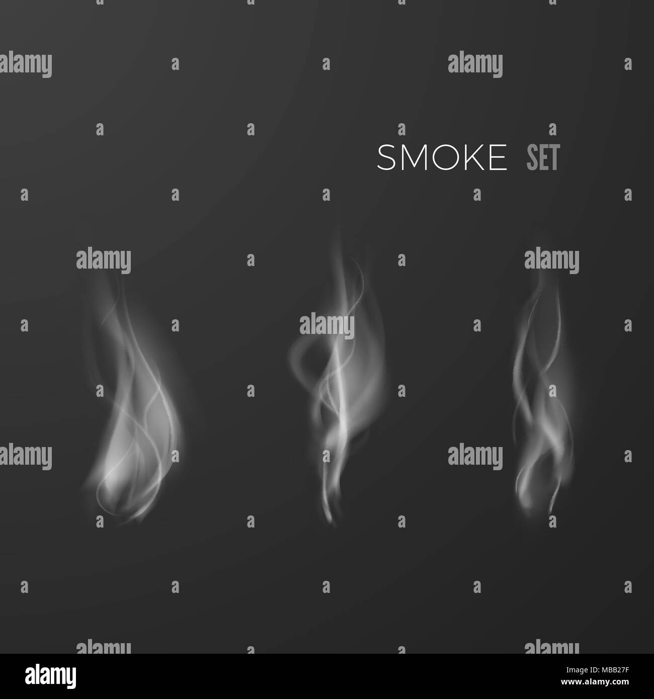 Rauchentwicklung auf dunklem Hintergrund. Vorlage von Rauch Form. Digitale rauch Welle. Vector Illustration Stock Vektor