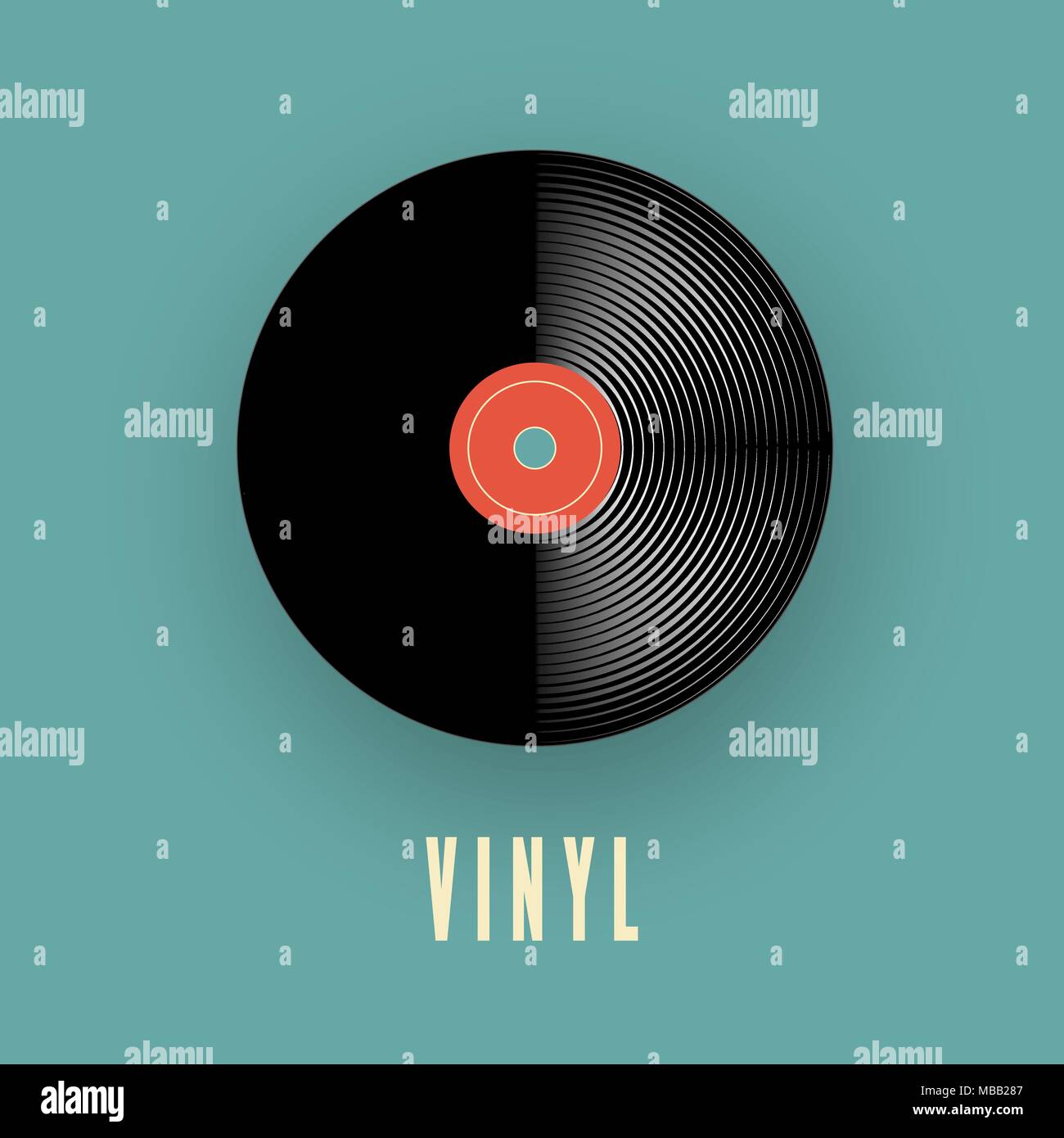 Vinyl Musik aufzeichnen. Alte vintage Schallplatte. Vector Illustration Stock Vektor