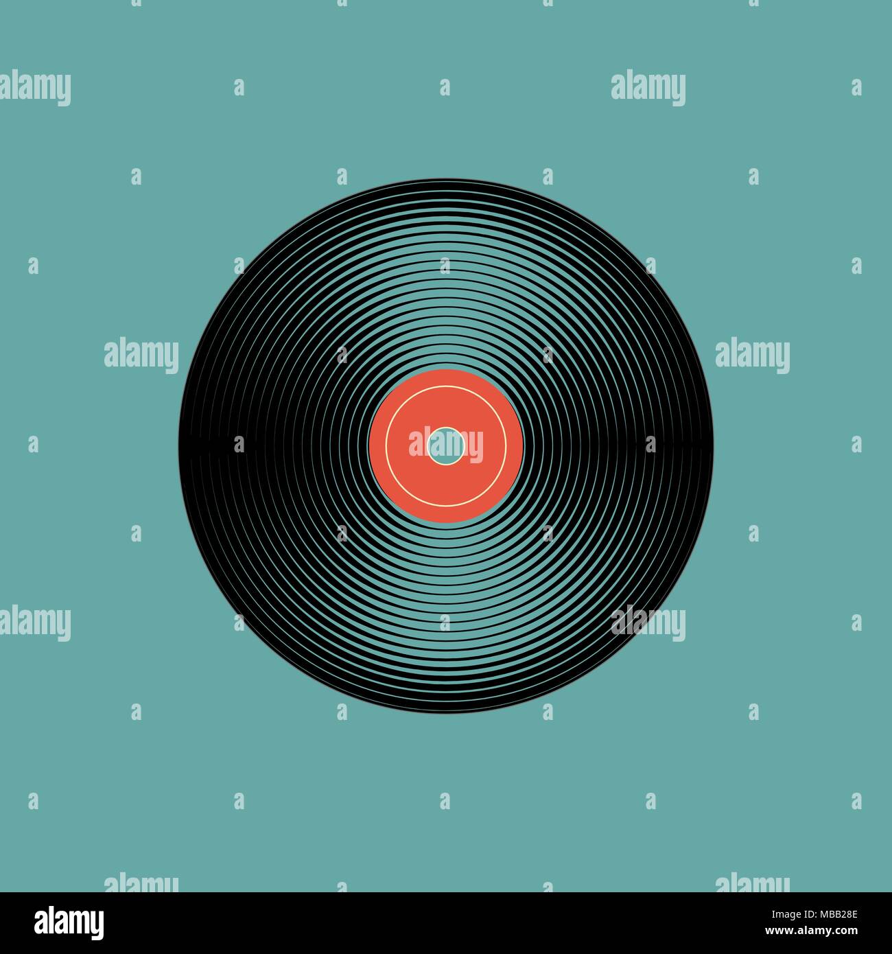 Vinyl Musik aufzeichnen. Vintage gramophone Disc. Vector Illustration Stock Vektor