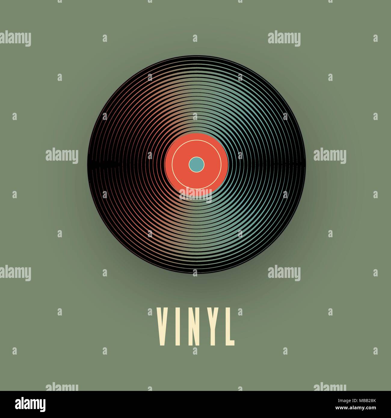 Klassische vinyl Musik aufzeichnen. Vector Illustration Stock Vektor