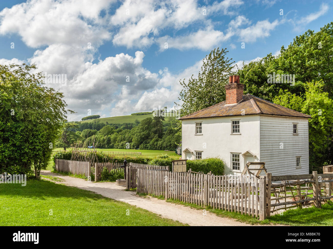 Historische Häuser im Weald & Downland Open Air Museum in Singleton, West Sussex, England Stockfoto