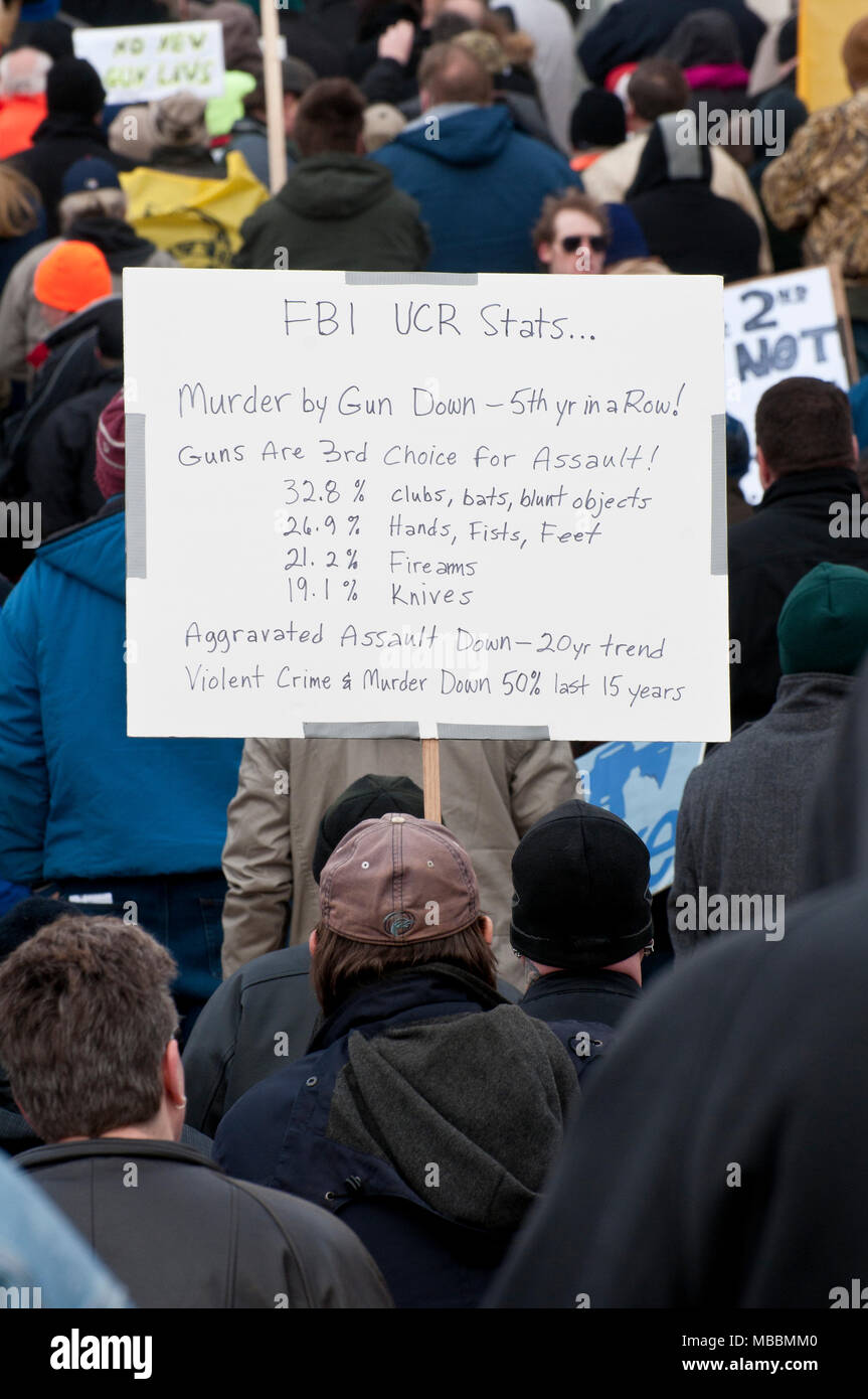 St. Paul, Minnesota. Gun Grenzen protestieren. Stockfoto