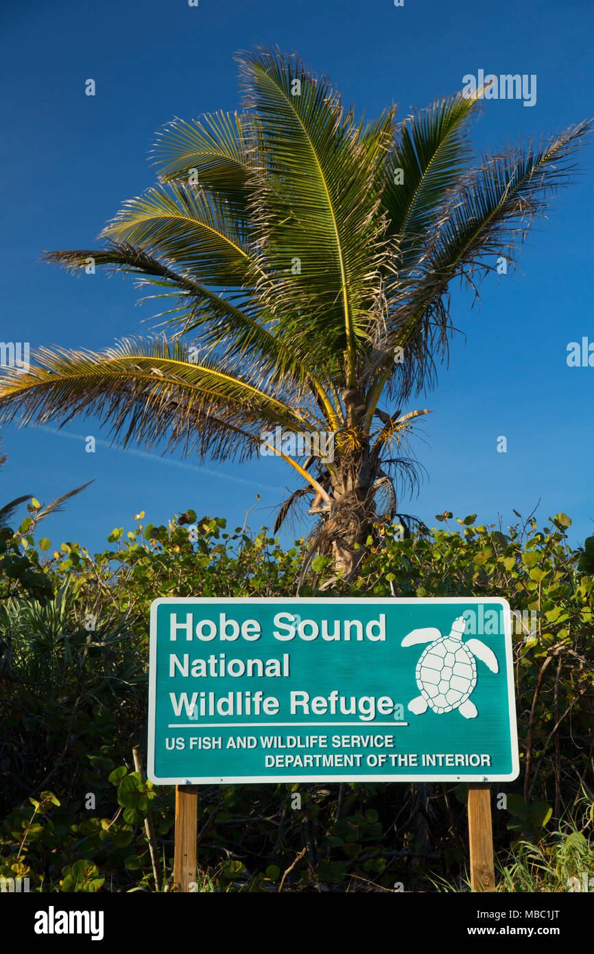 Eingangsschild, Hobe Sound National Wildlife Refuge, Florida Stockfoto