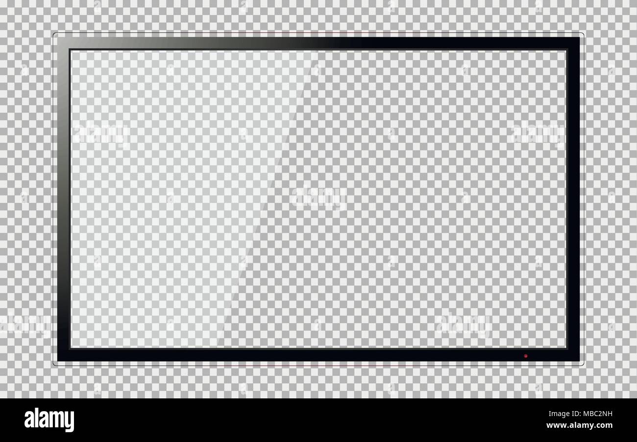 Realistische TV-Bildschirm. Computermonitor mockup. Leere fernsehen Vorlage. Stock Vektor