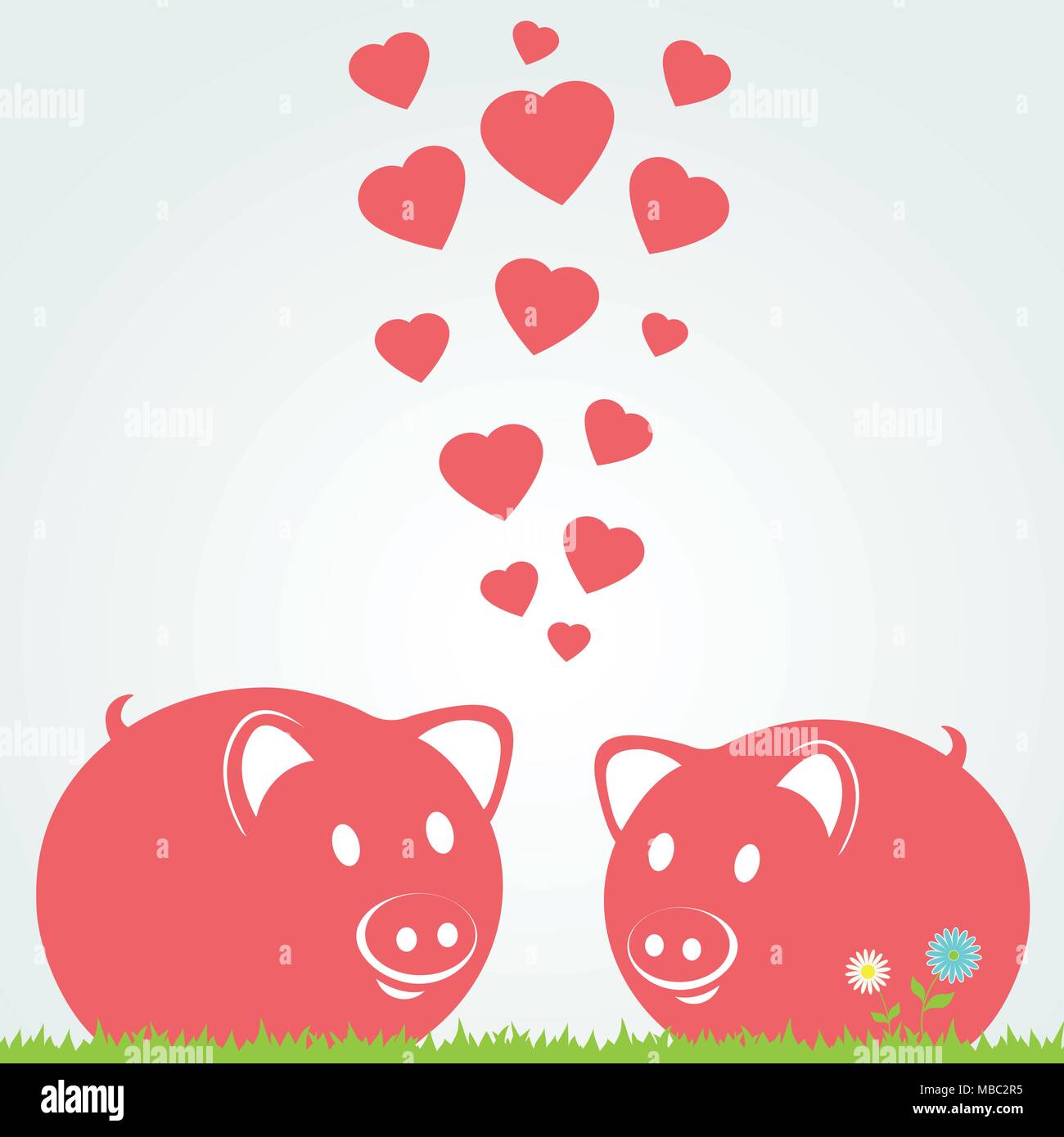 Paar Schweine. Vector Illustration Stock Vektor