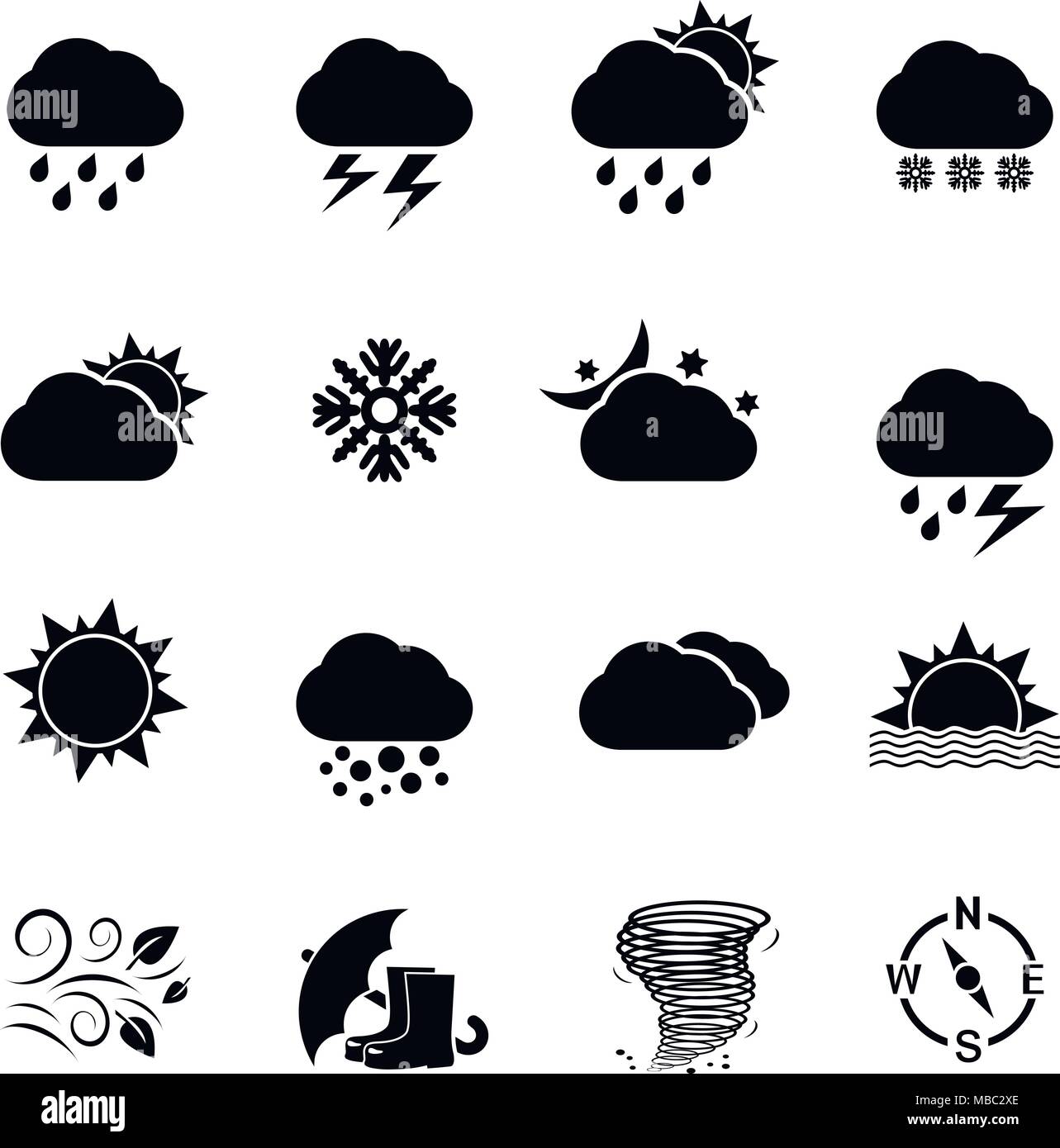 Wetter Icon Set. Vector Illustration. Stock Vektor