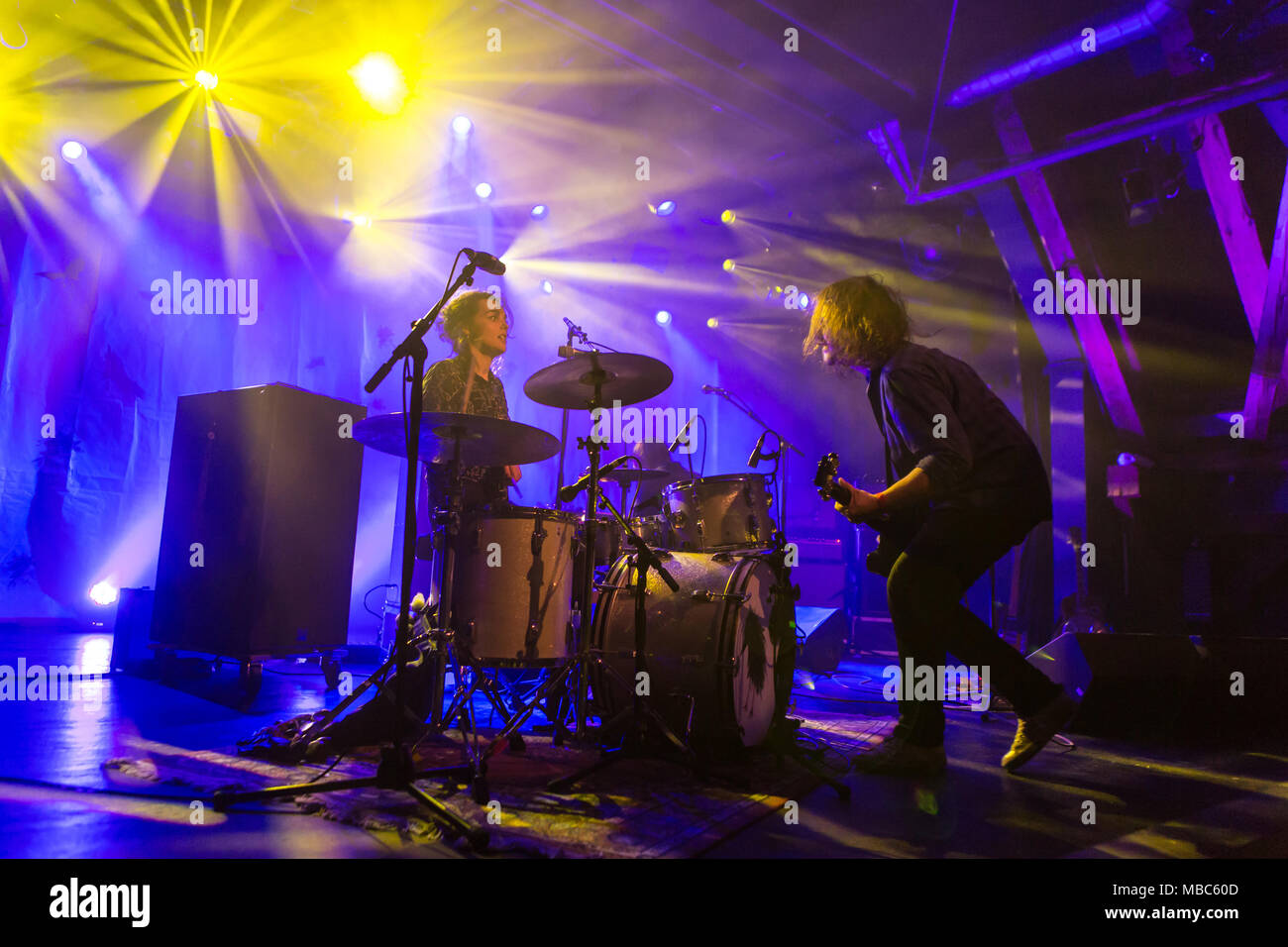 Schweiz, italienischer Musiker Duo Mir und Marie mit Maria de Val und Roland Firma Scandella Live at Schüür Luzern, Schweiz Stockfoto