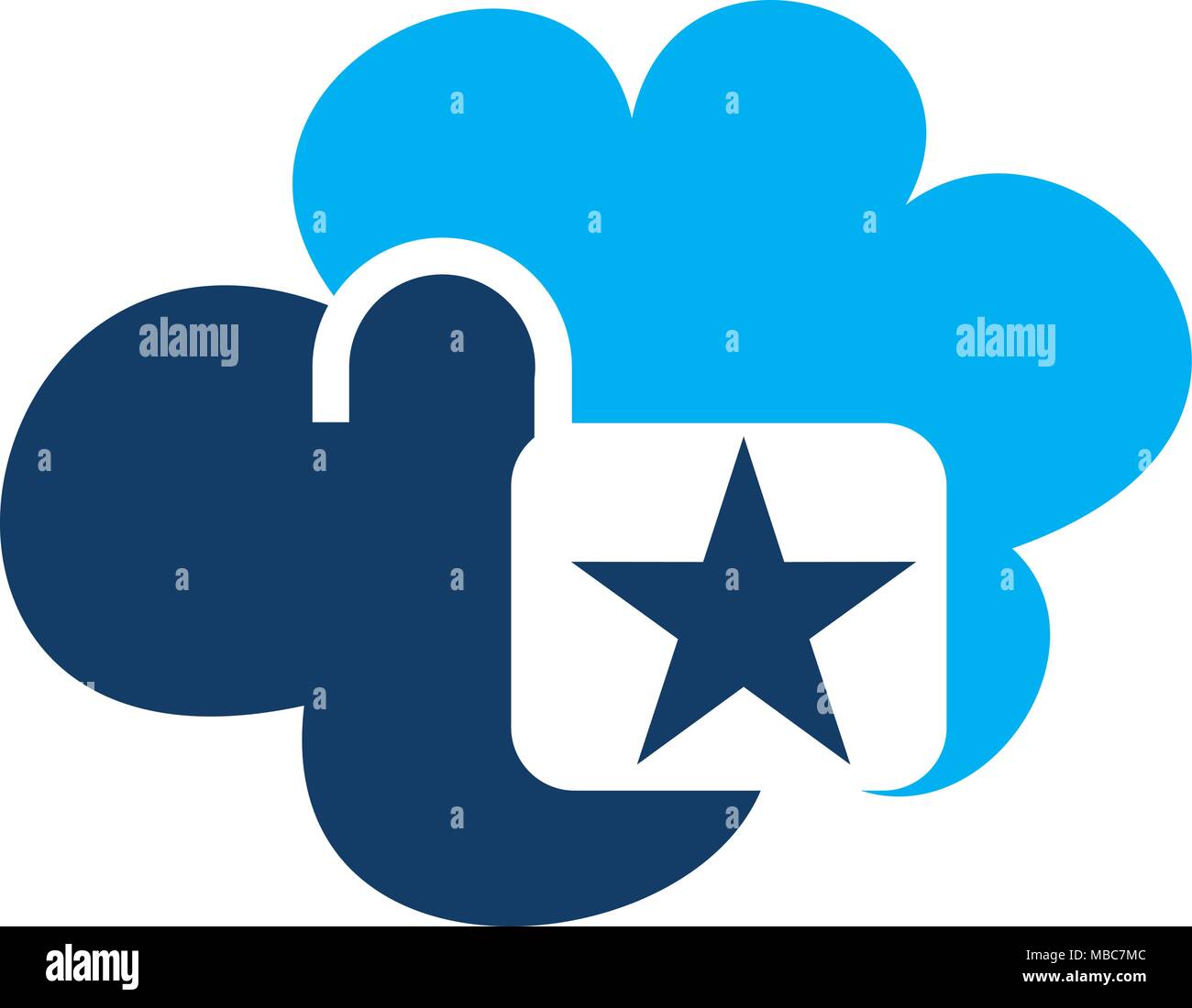 Cloud Secure Logo Design Template Vector Stock Vektor