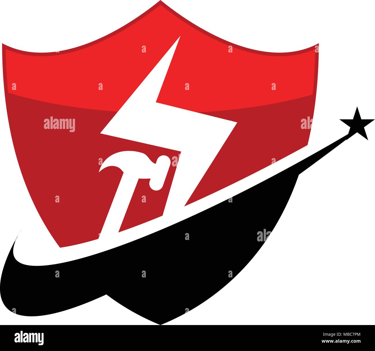 Bau Shield Logo Design Template Vector Stock Vektor