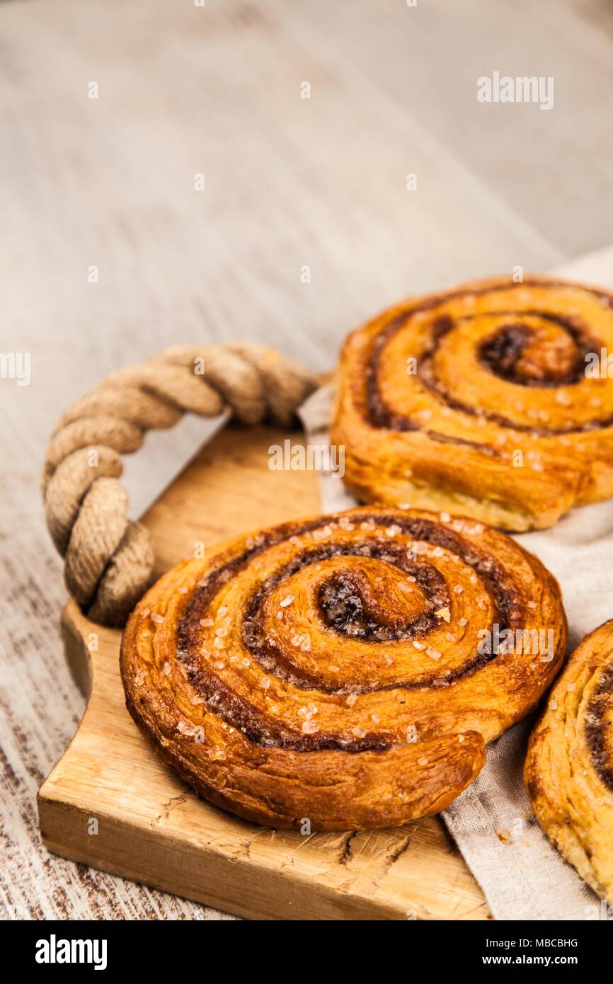 Traditionelle Zimtrollen Stockfoto