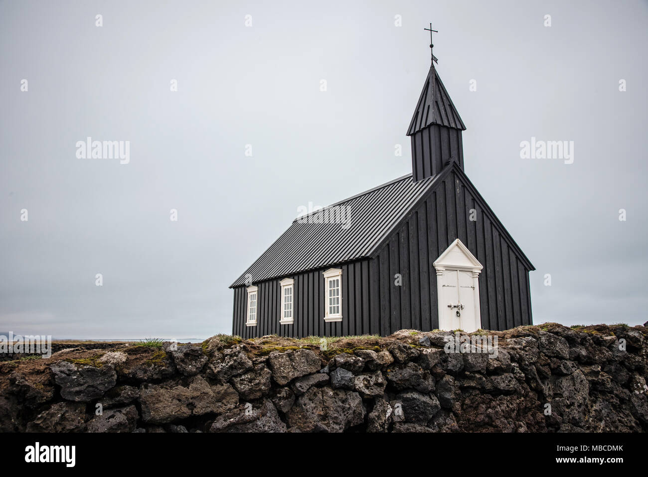 Búðir, Budir Kirche in Halbinsel Snaefellsnes, Western Island Stockfoto