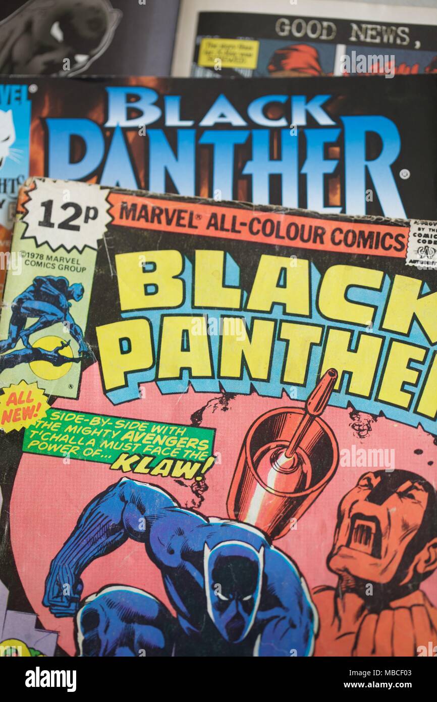 Black Panther Marvel Comics Superhelden Stockfoto