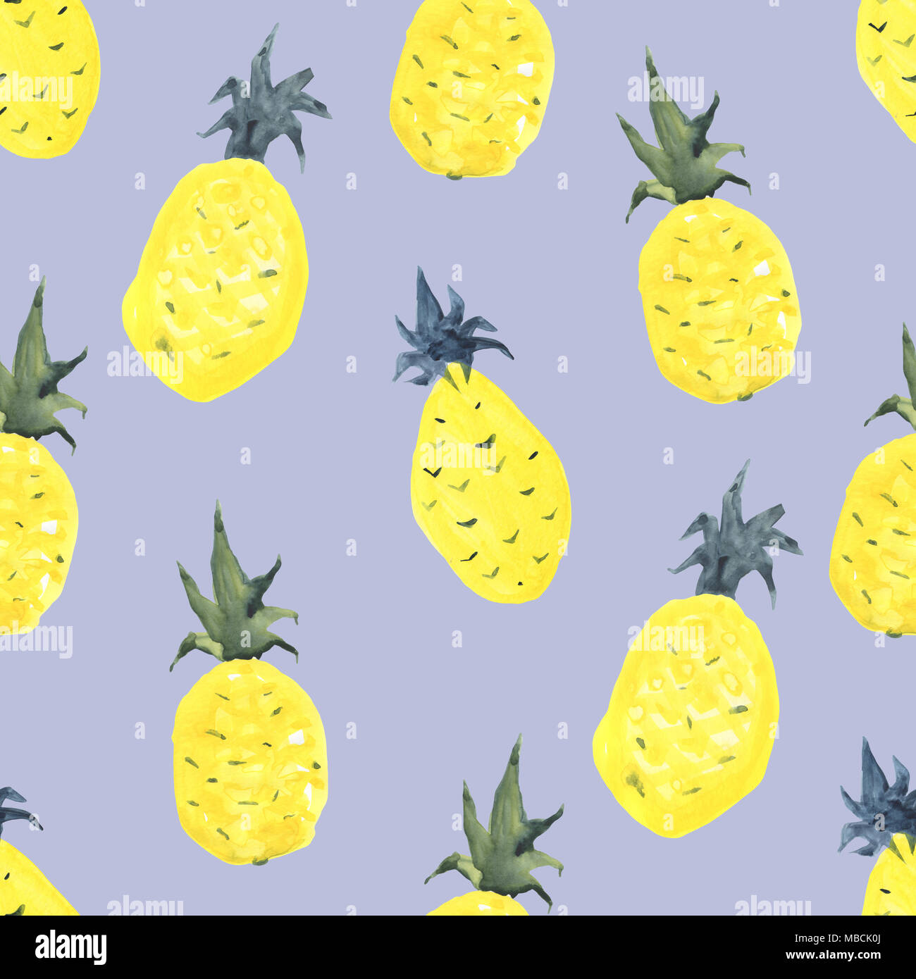 Ananas Hintergrund. Aquarell tropic Muster Stockfoto