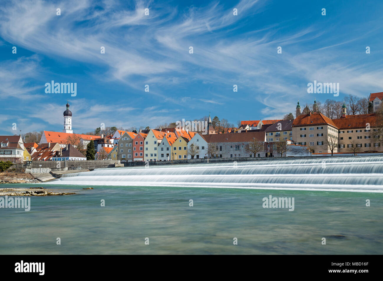 Wehr am Lech in Landsberg, Deutschland Stockfoto