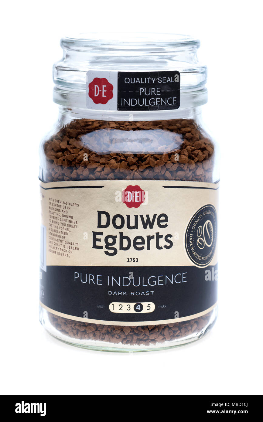 Douwe Egberts jar Genuss dunkel geröstete Kaffee Stockfoto