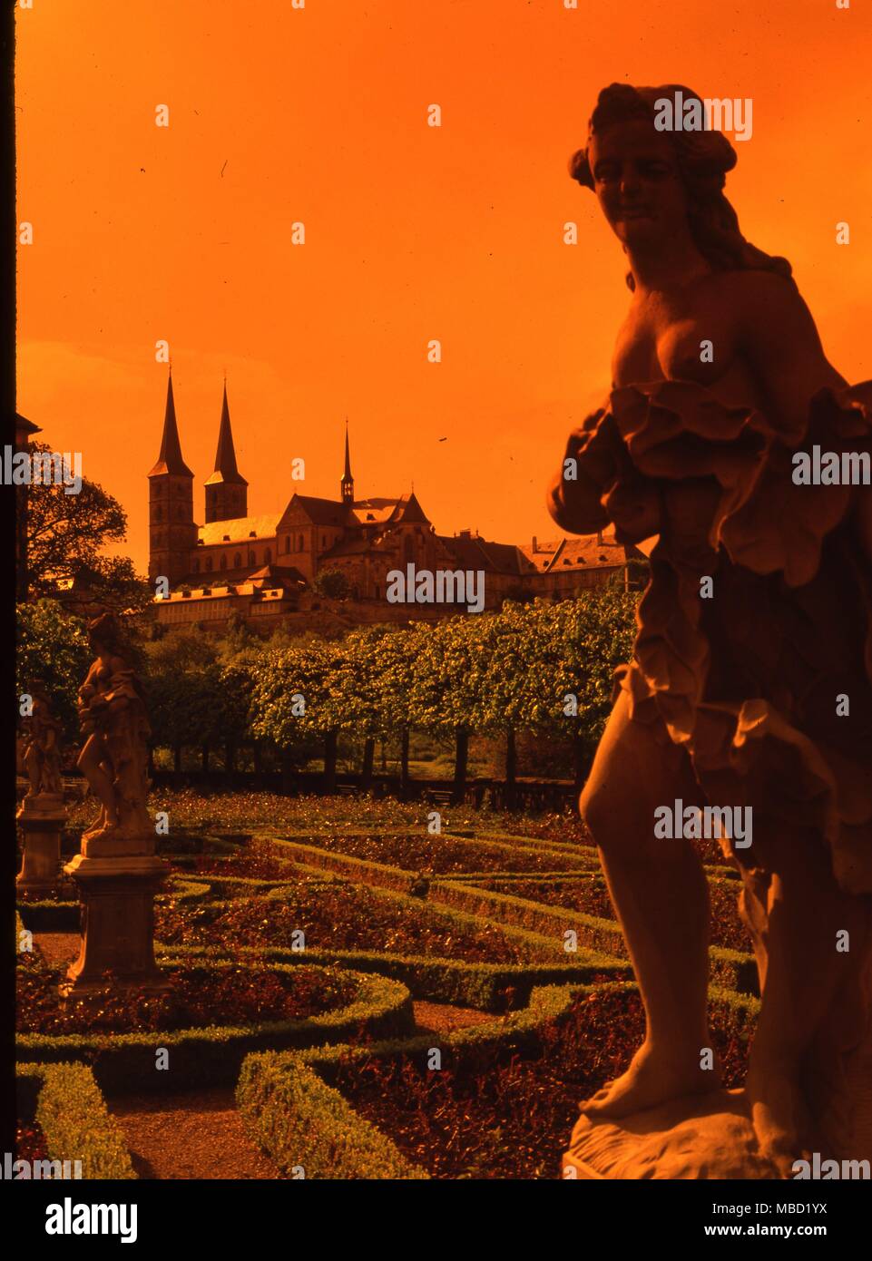 Bamberger, Deutschland. Das Schloss Marienburg, die dominiert die Stadt der Bamberger. Eines der wichtigsten Zentren der mittelalterlichen Hexenjagden. Stockfoto