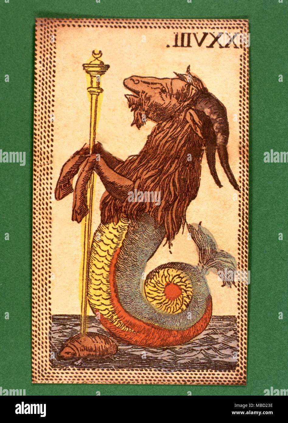 Tarot Karten - Minichiate Deck. Steinbock Stockfoto