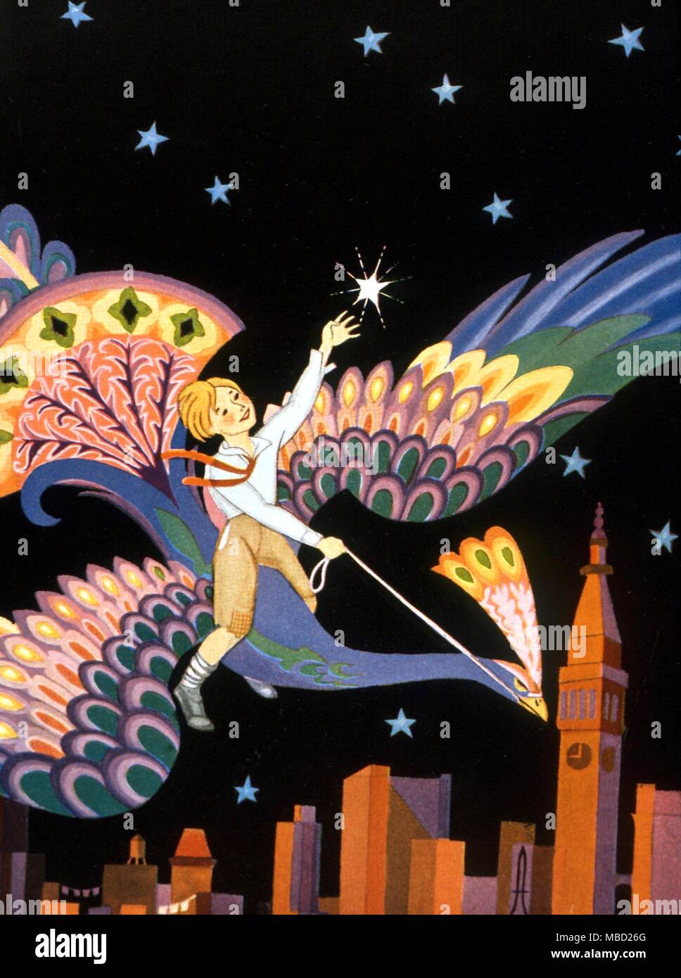 Träume - "ein Vogel der Phantasie auf dem Weg zum Abend star'. Von Alfred Creymborg's 'Funnybone Alley", 1927, von Artzbasheff lackiert Stockfoto