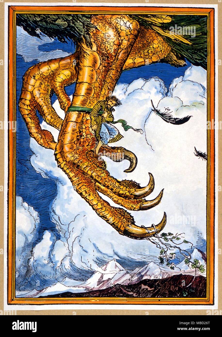 Monster. Illustration von Ford, "die Reisen von Sindbad der Seefahrer" - Andrew Lang Ausgabe von '1001 Nacht' 1908 Stockfoto