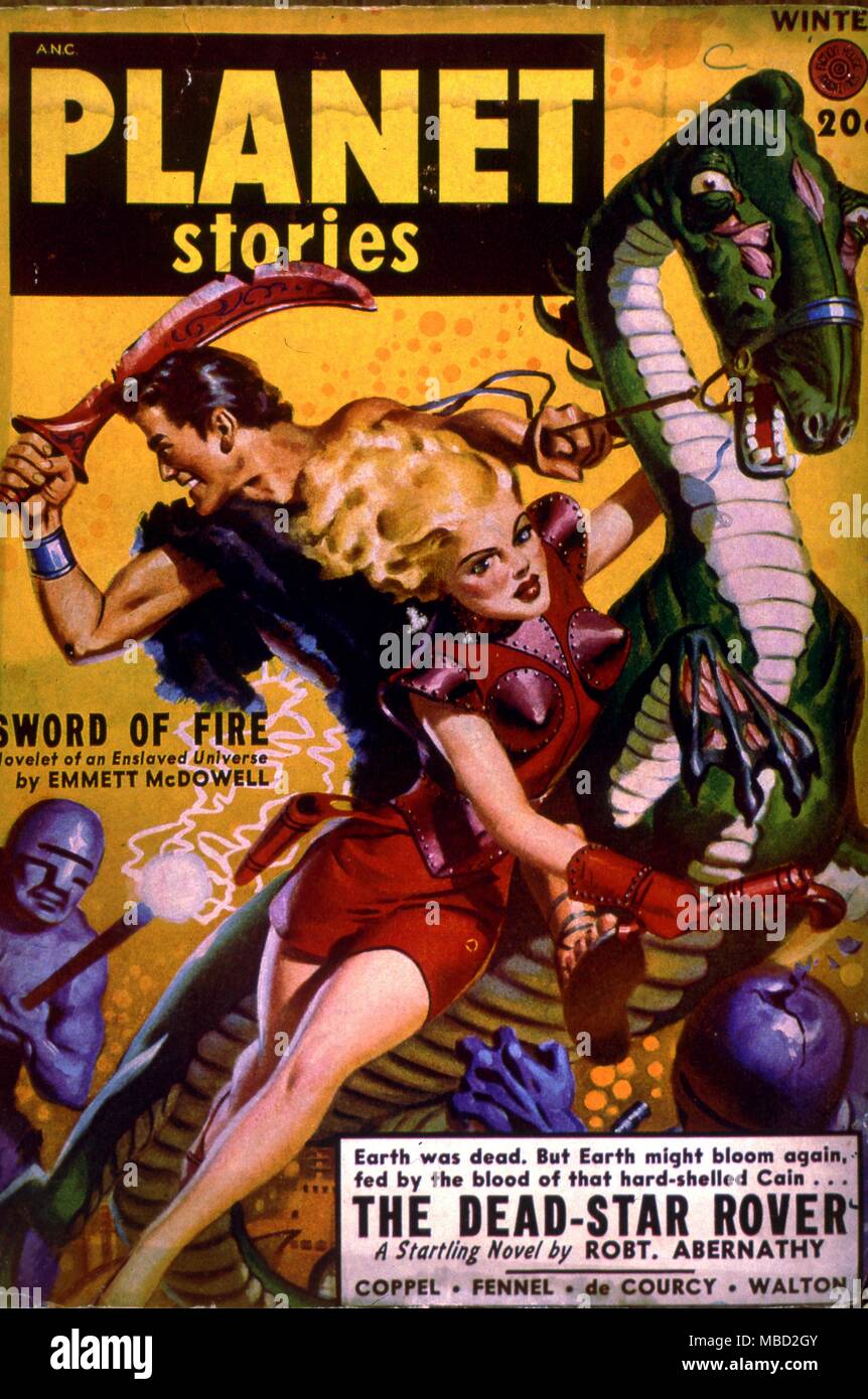 Monster. Abdeckung des Planeten Geschichten, eine US-amerikanische Science-Fiction-Magazin. 1949. Stockfoto