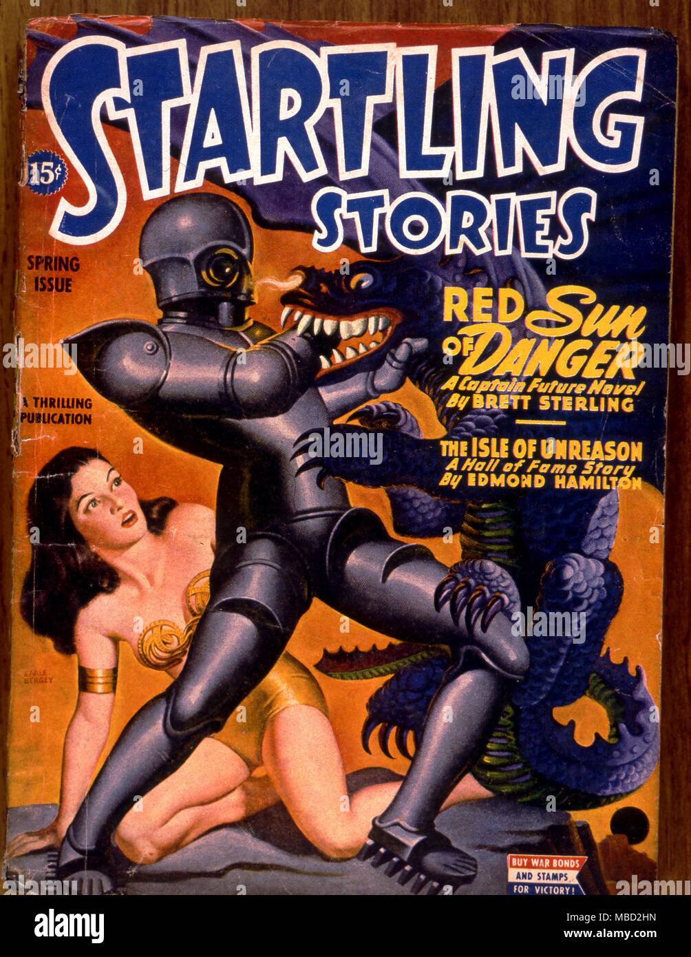 Monster. Abdeckung der überraschende Geschichten, eine US-amerikanische Science-Fiction-Magazin. Illustration von Bergey. 1945 Stockfoto