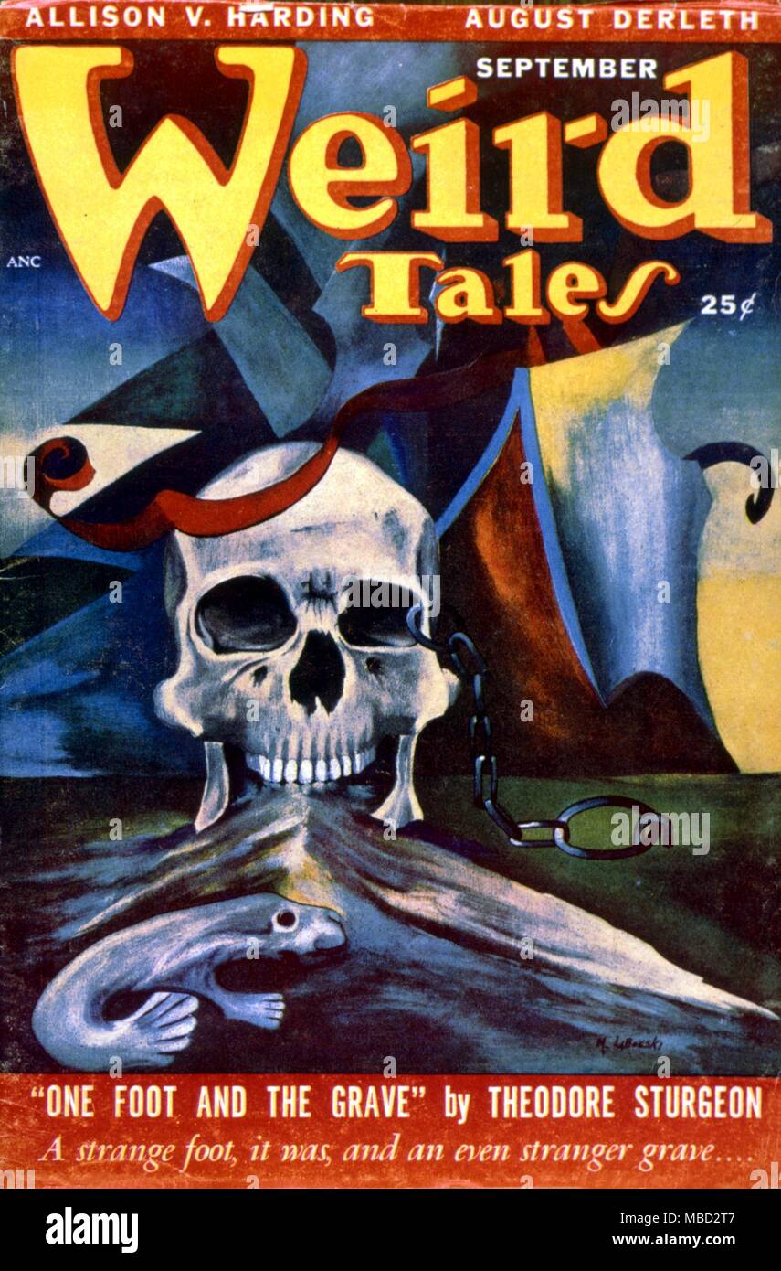 Science Fiction & Horror Magazin. Abdeckung von Weird Tales. September 1949 Kunstwerke von Michael Labonski Stockfoto