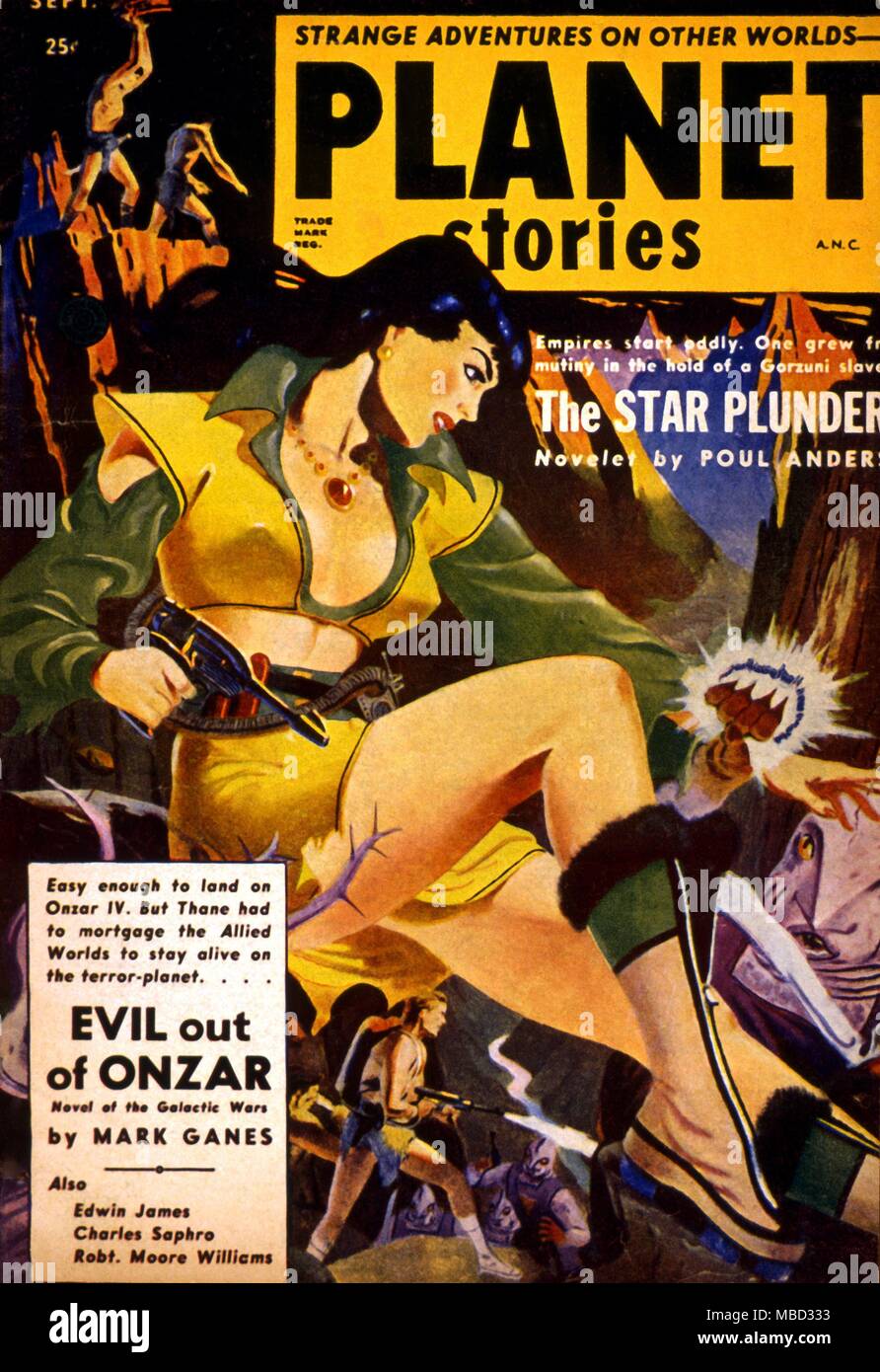Science Fiction und Horror Zeitschriften. "Planet Stories'. September 1952. Stockfoto