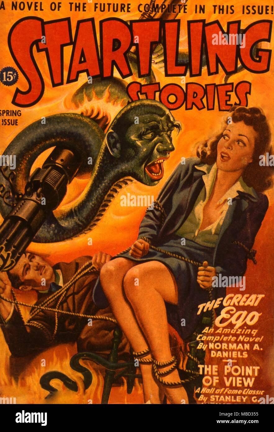 Science Fiction und Horror Zeitschriften. Der tartling Geschichten", Frühjahr 1944. Kunstwerke von bergey Stockfoto
