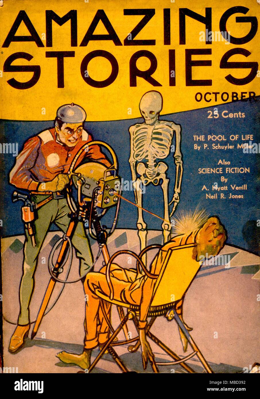Science Fiction und Horror Magazine Cover von erstaunlichen Geschichten. Stockfoto