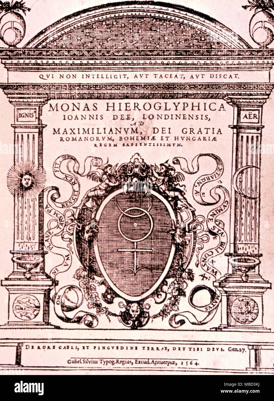 Titelblatt von John Dee's Monas Hieroglyphica. 1564 Stockfoto