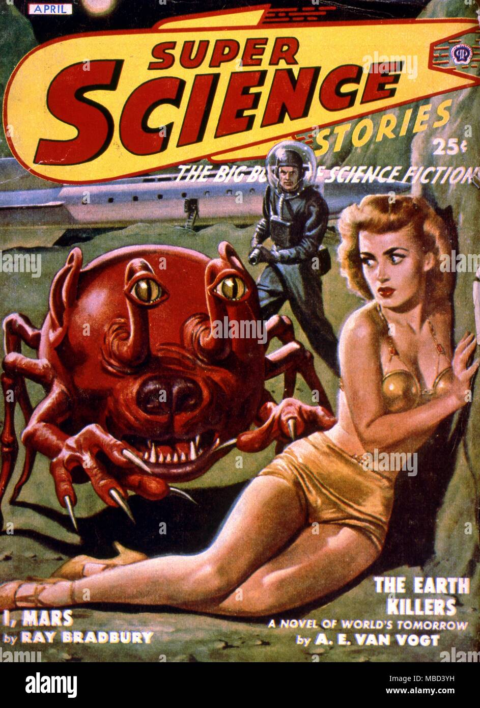 Monster. Abdeckung von Super Wissenschaft Geschichten, eine amerikanische Science-Fiction-Magazin. 1949 Stockfoto