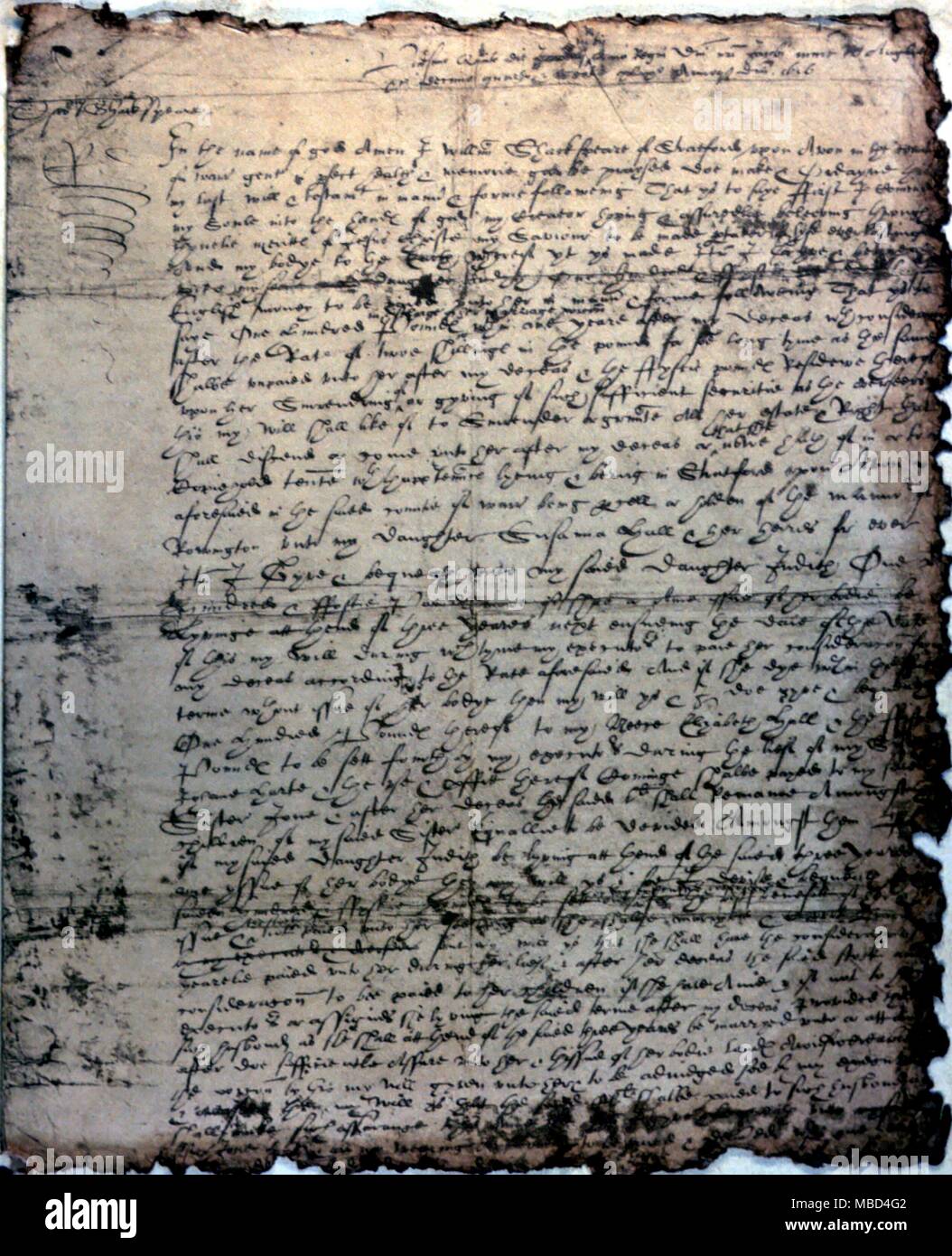 Graphologie - Shakespeares, in seiner eigenen Hand schriftliche und unterzeichnete William Shakespeare - vom Januar 1616 - ©/CW Stockfoto