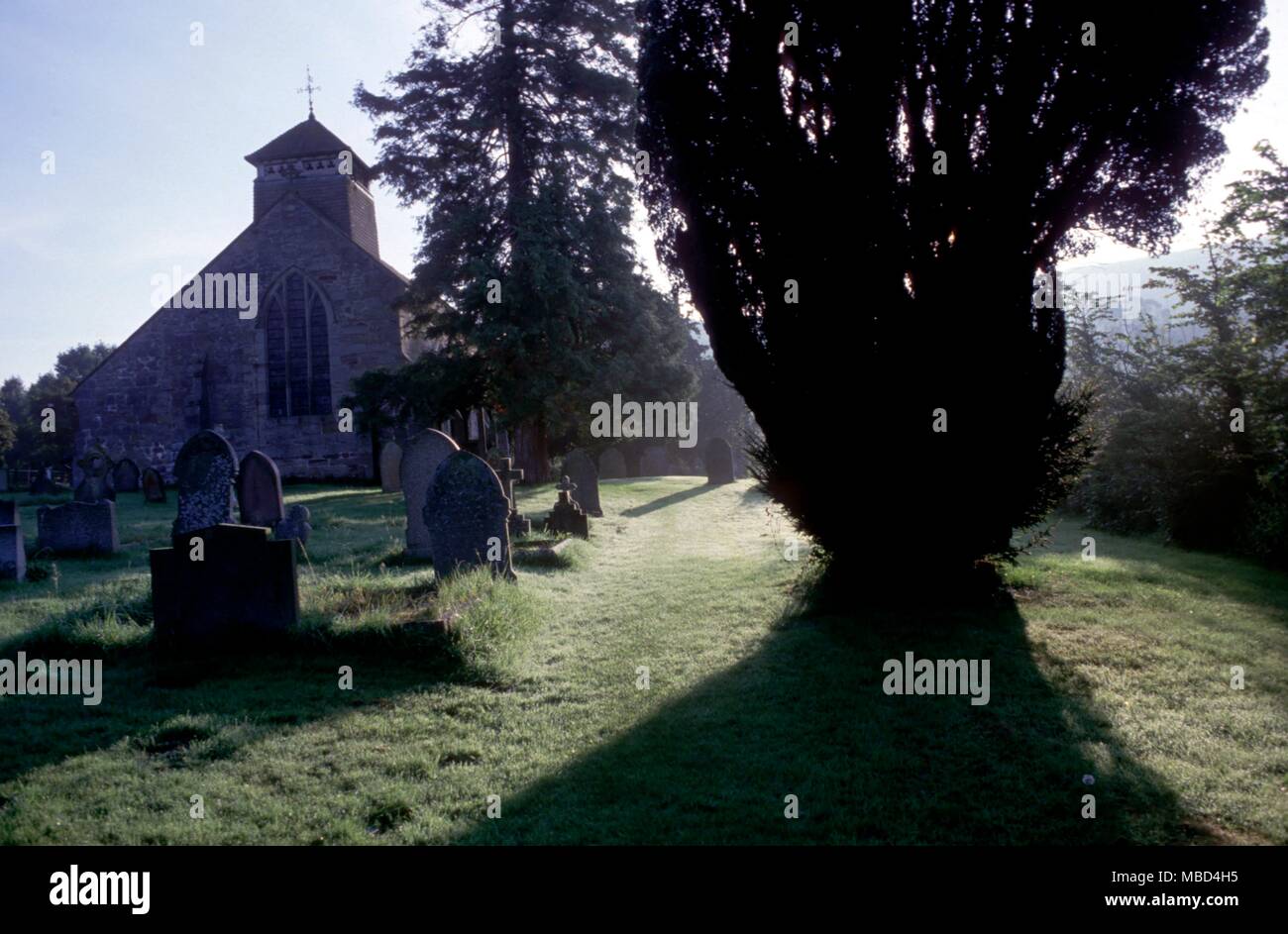 Haunted places - Brinsop in Hereford und Worcester. Der Kirchhof der Brinsop wird gesagt, von der Schlange" verfolgt werden - Drache der lokalen Legenden, die Brinsop Drachen. - ©/CW Stockfoto