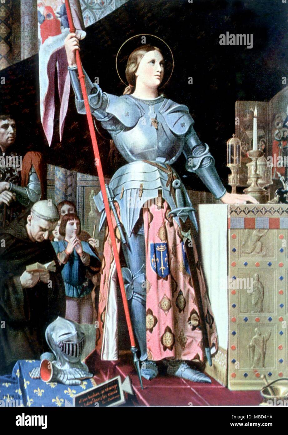 Jeanne d'Arc von Ingres. Im Jahre 1854 gemalt. Dies ist ein Druck von ca. 1904.- ©/CW Stockfoto