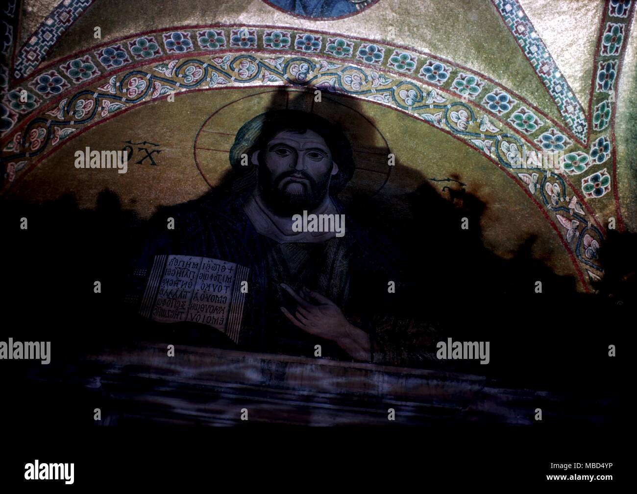 Detail der Mosaik von Christus als das Licht der Welt, von Kloster des hl. Lukas, Kloster Hosios Lukas, Griechenland Stockfoto