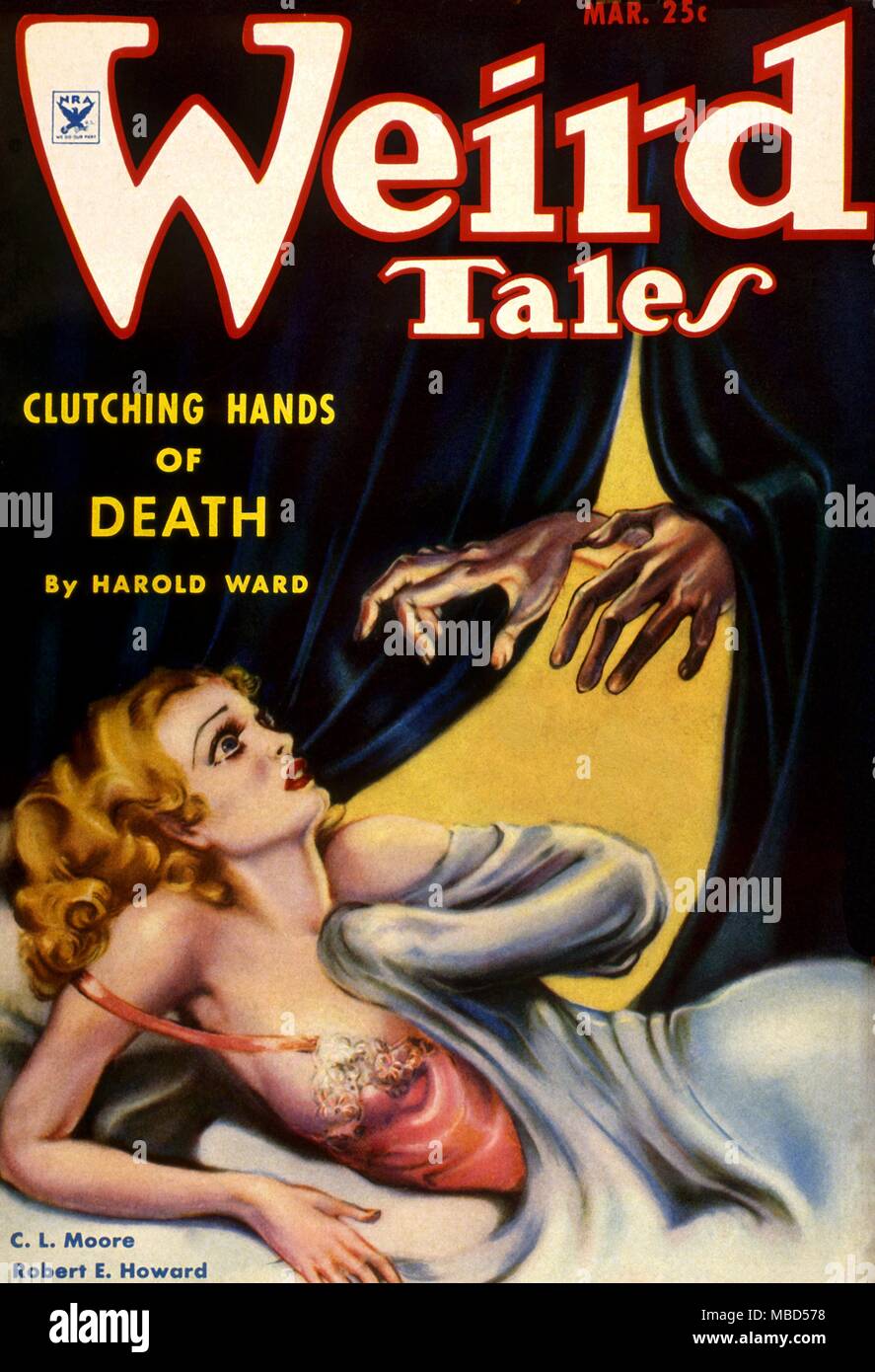 Science Fiction und Horror Magazin. Abdeckung von Weird Tales, Januar 1937. Kunstwerke von Brundage Stockfoto