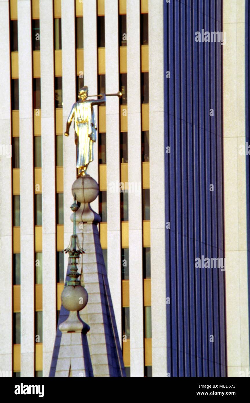 Engel - Engel Moroni, wie auf den großen Tempel in Temple Square in Salt Lake City finial. Moroni ist einer der wichtigsten Agenturen in der Mormonischen Schriften. - ©/Charles Walker Stockfoto