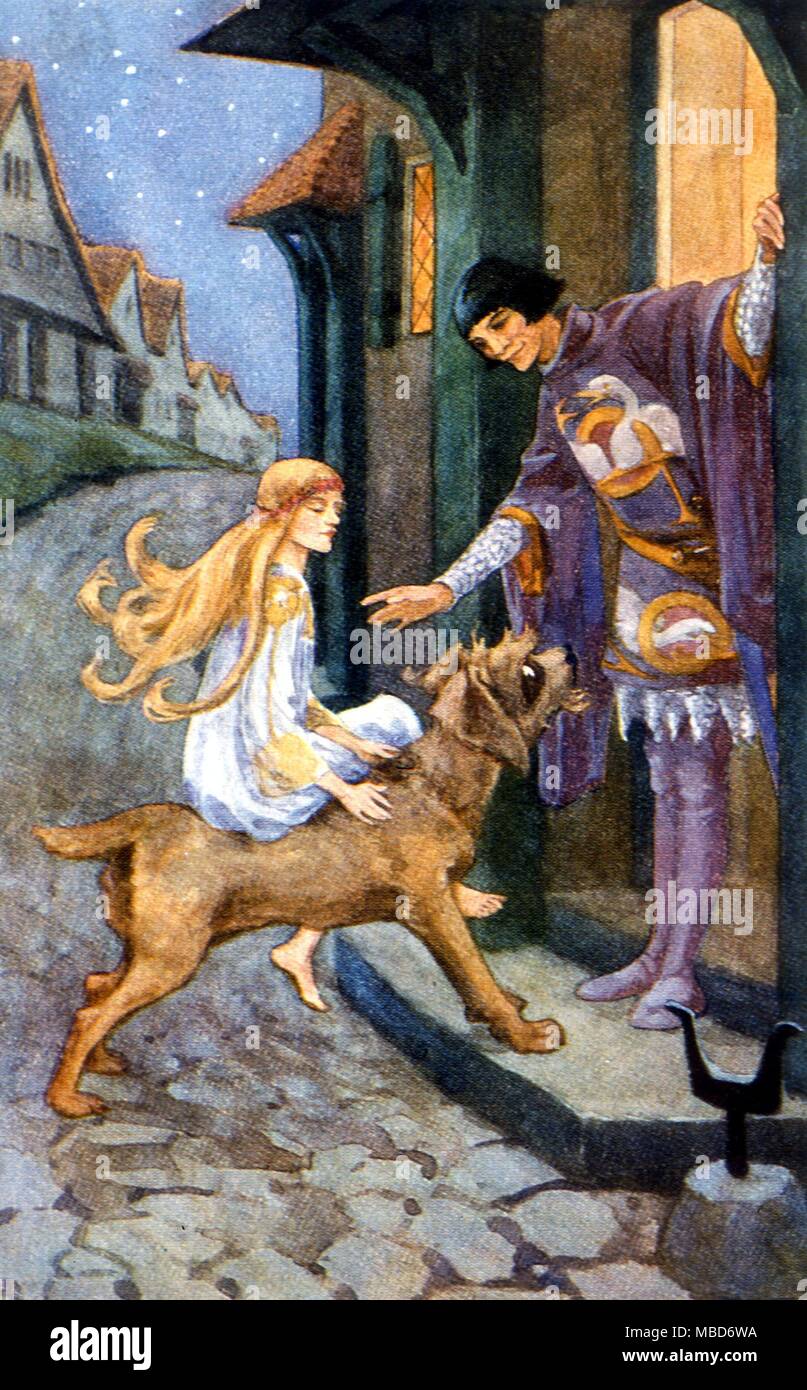 Das Pulverfass - Die schlafende Prinzessin und der Soldat - Abbildung von Hans Andersen's Märchen c 1920 von Helen Stratton Stockfoto