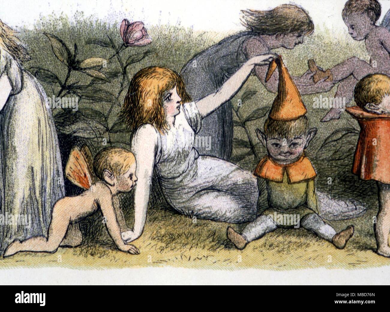 Märchen - Dressing das Baby Elfen - von Richard Doyle's in Fairyland - eine Reihe von Bildern aus dem Elf-World - 1875 Stockfoto