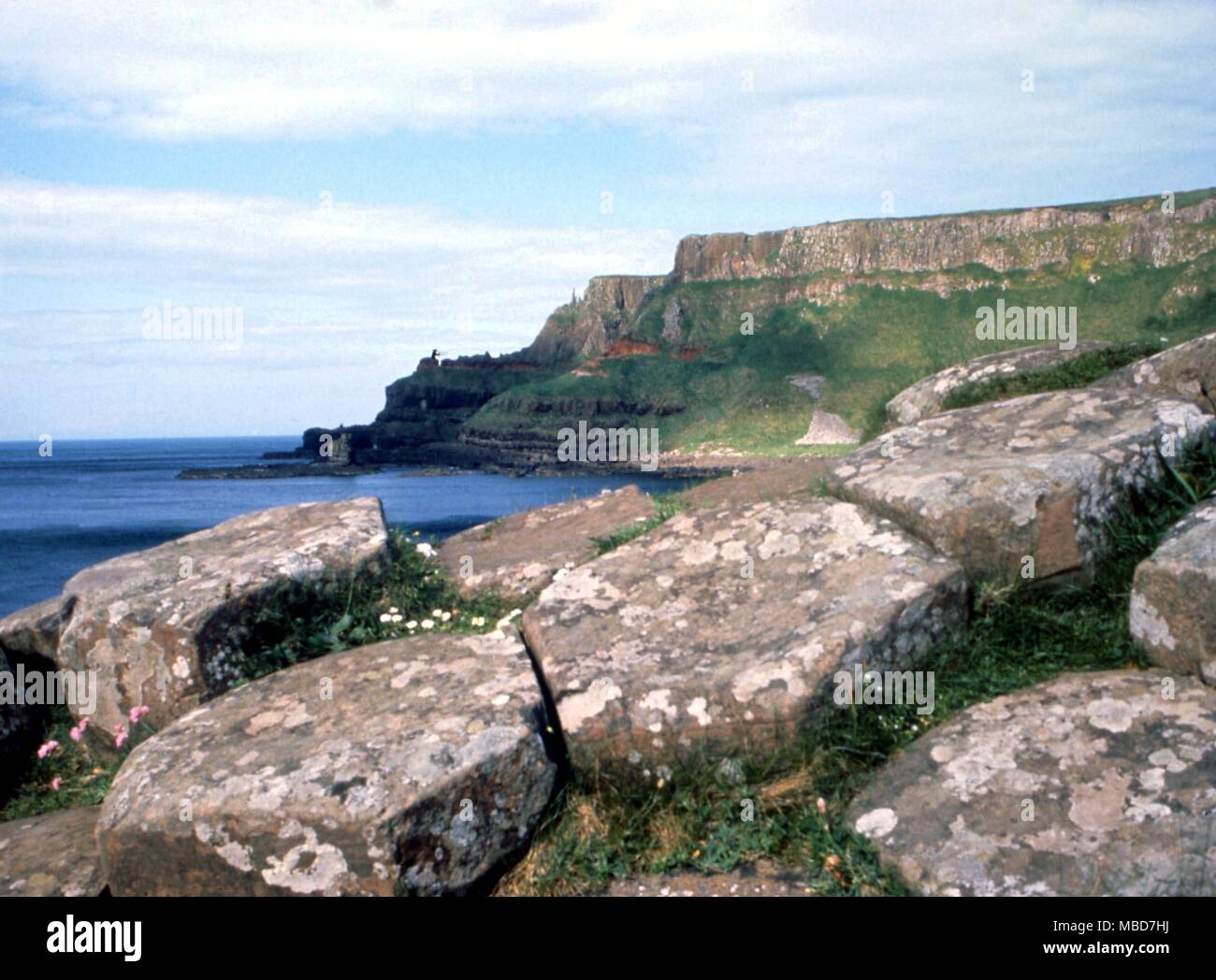 Riese - Giant's Causeway Die basaltischen Causeway in der Grafschaft Antrim, geglaubt, Teil einer Brücke von Riesen gebaut wurden. Stockfoto