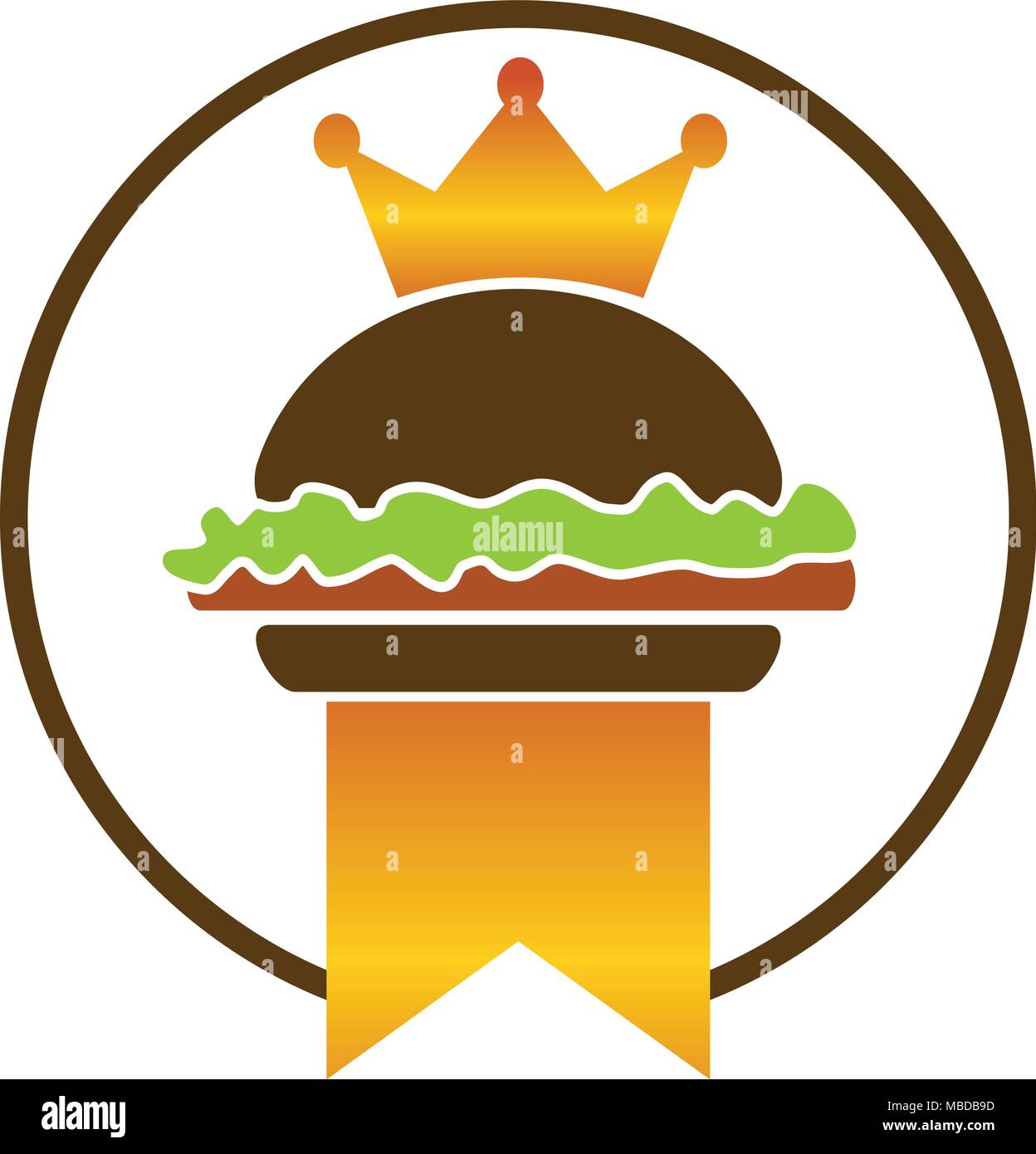 König Burger Logo Design Template Vector Stock Vektor
