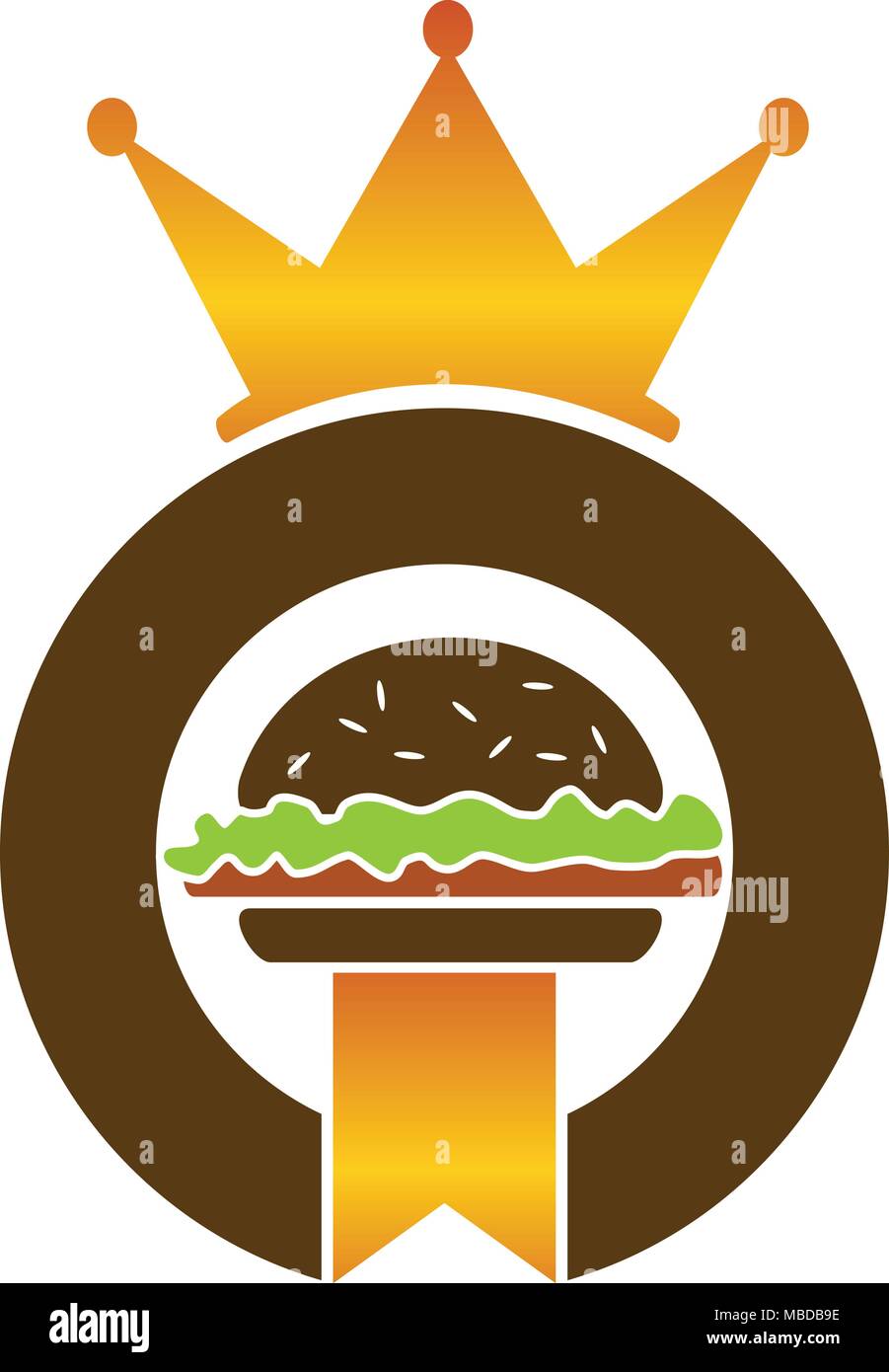 König Burger Logo Design Template Vector Stock Vektor