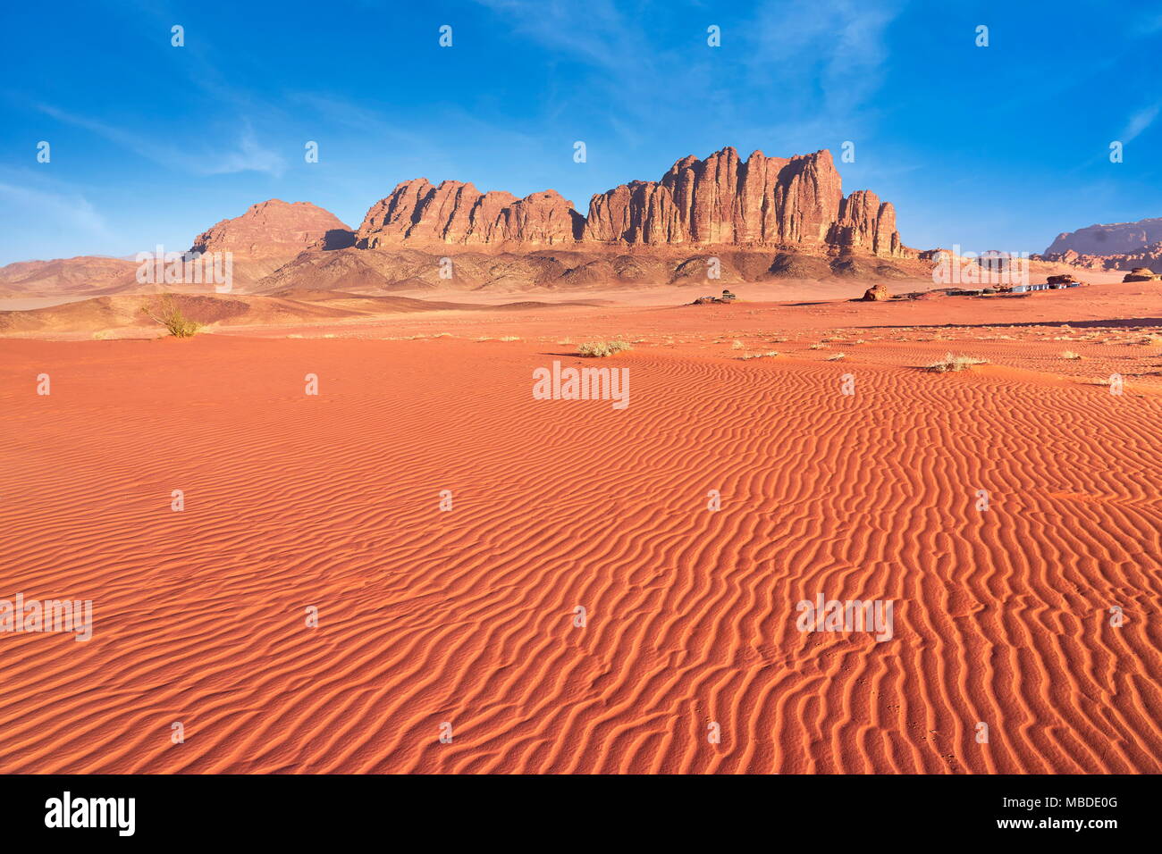 Wüste Wadi Rum, Jordanien Stockfoto