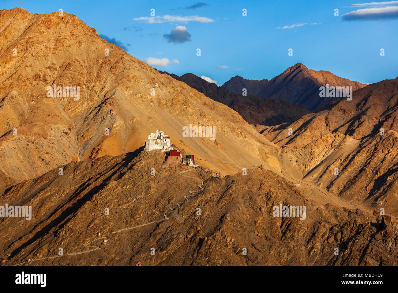 Tsemo (Sieg) Fort, Namgyal Tsemo Gompa. Leh, Ladakh, Jammu ein Stockfoto