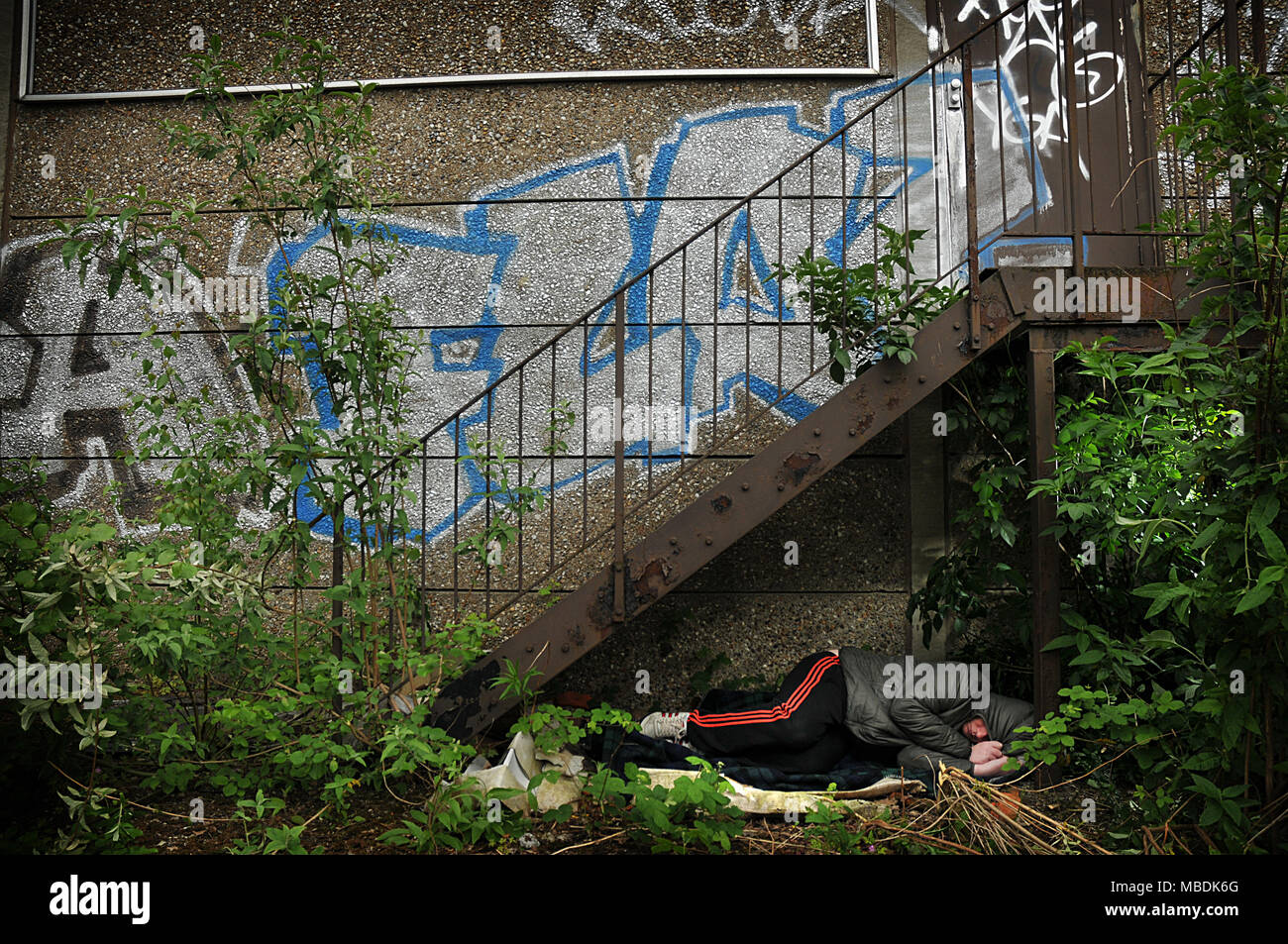 Obdachlose in Manchester. England Stockfoto