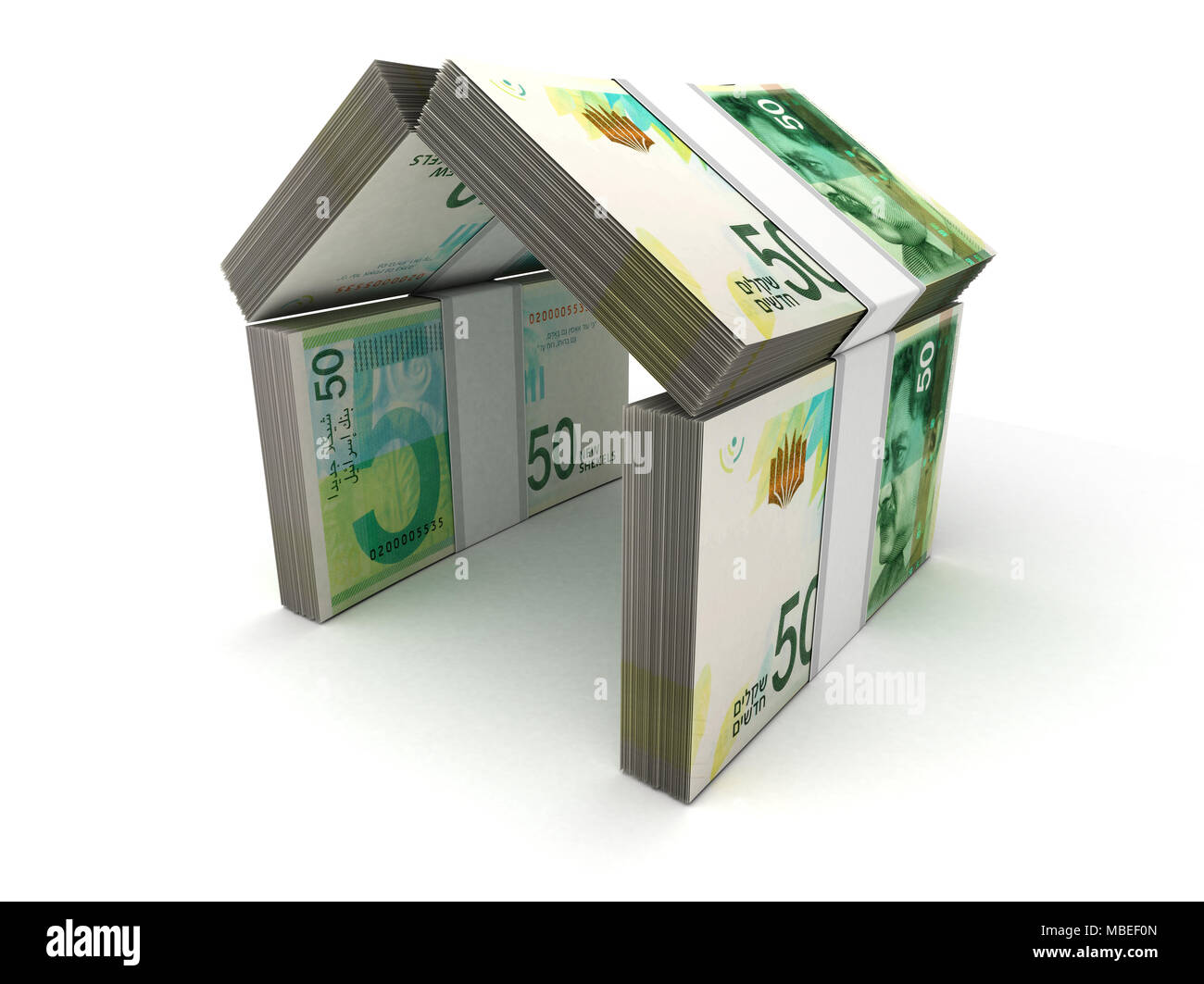 Immobilien Konzept Israelischer neuer Schekel Stockfoto