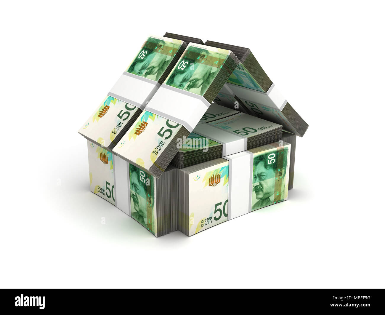 Immobilien Konzept Israelischer neuer Schekel Stockfoto