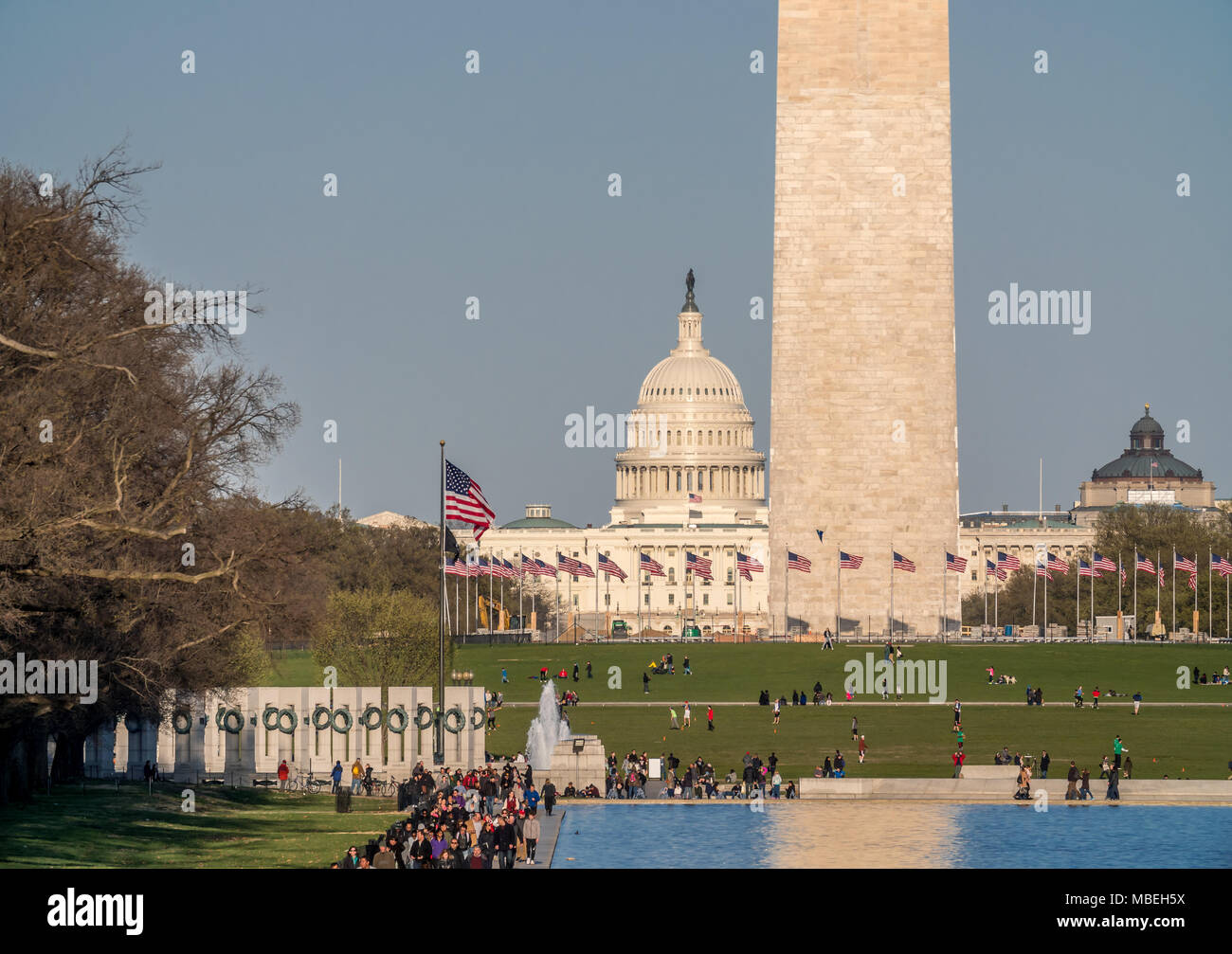 Washington Monument und dem Kapitol Stockfoto